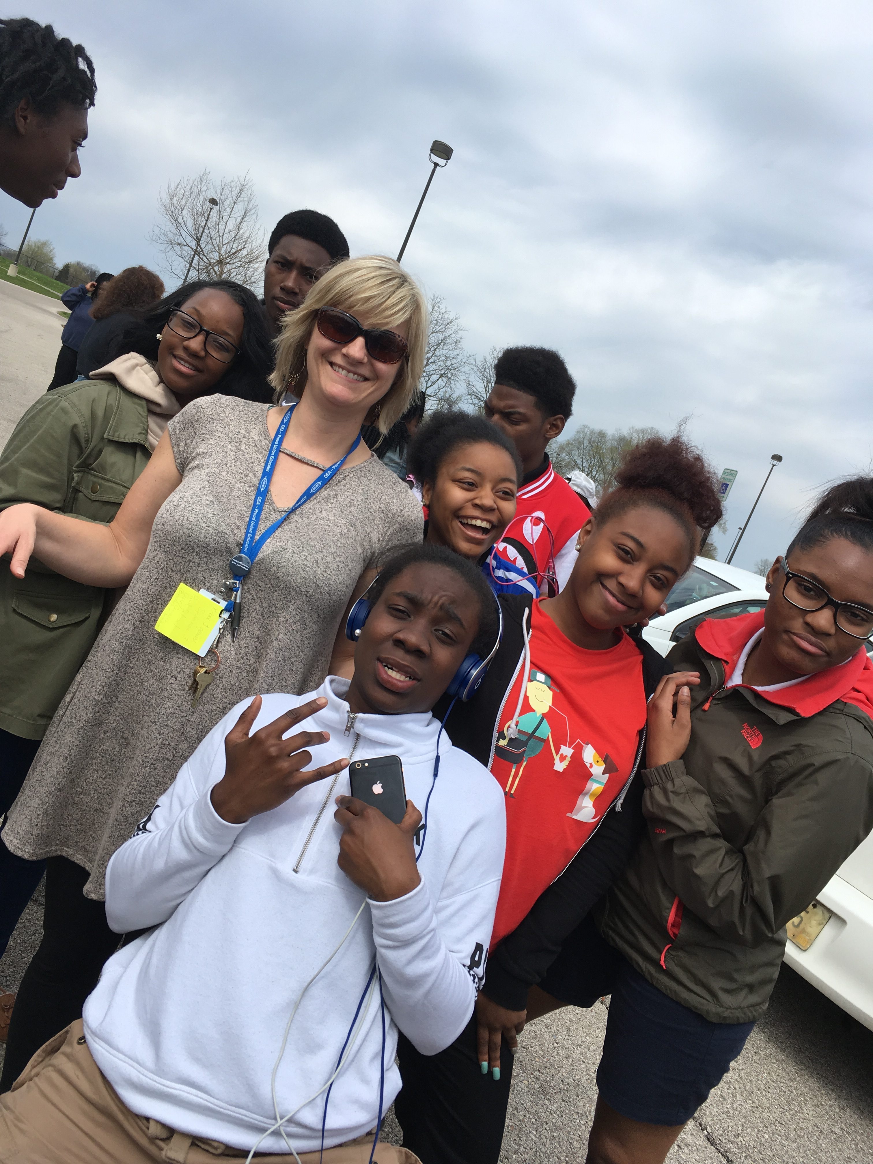 Amy Cox With Her Students At Dunbar High School in Dayton, Ohio